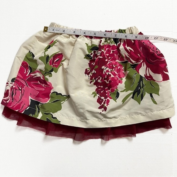 BABY GAP Girl Ivory Floral Skirt Red Tulle Trim - 2T - Picture 6 of 7